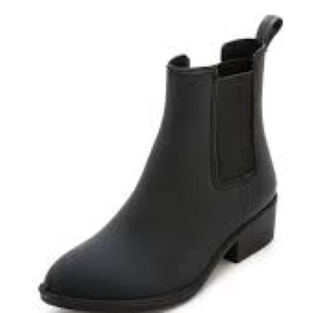 Jeffrey Campbell Black Women's Waterproof Rubber Chelsea Boots